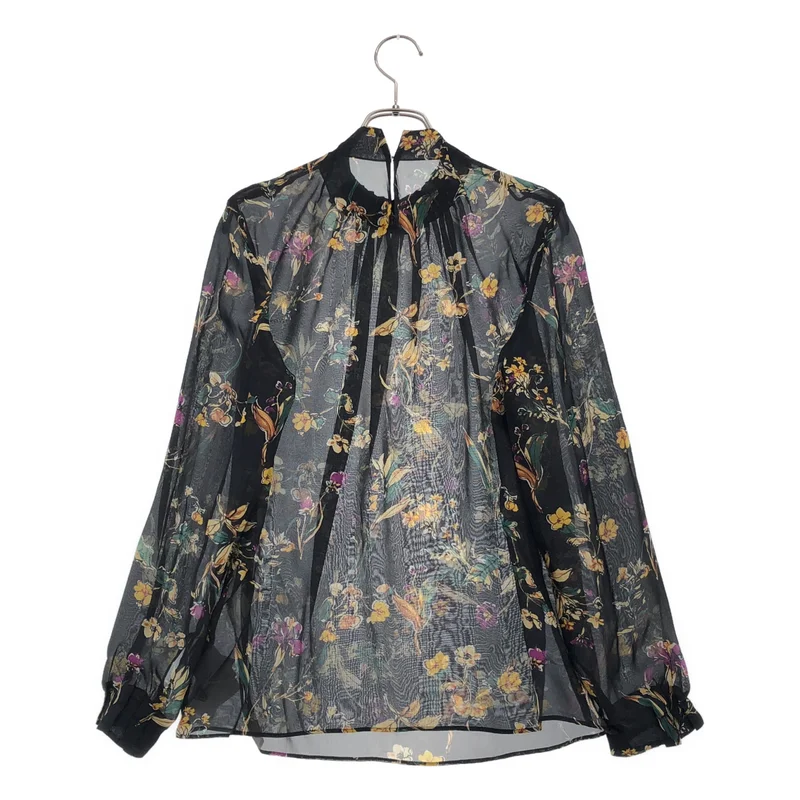TOMORROWLAND collection / トゥモローランドコレクション | フラワープリント フロントタック シルクブラウス | 36 | レディース