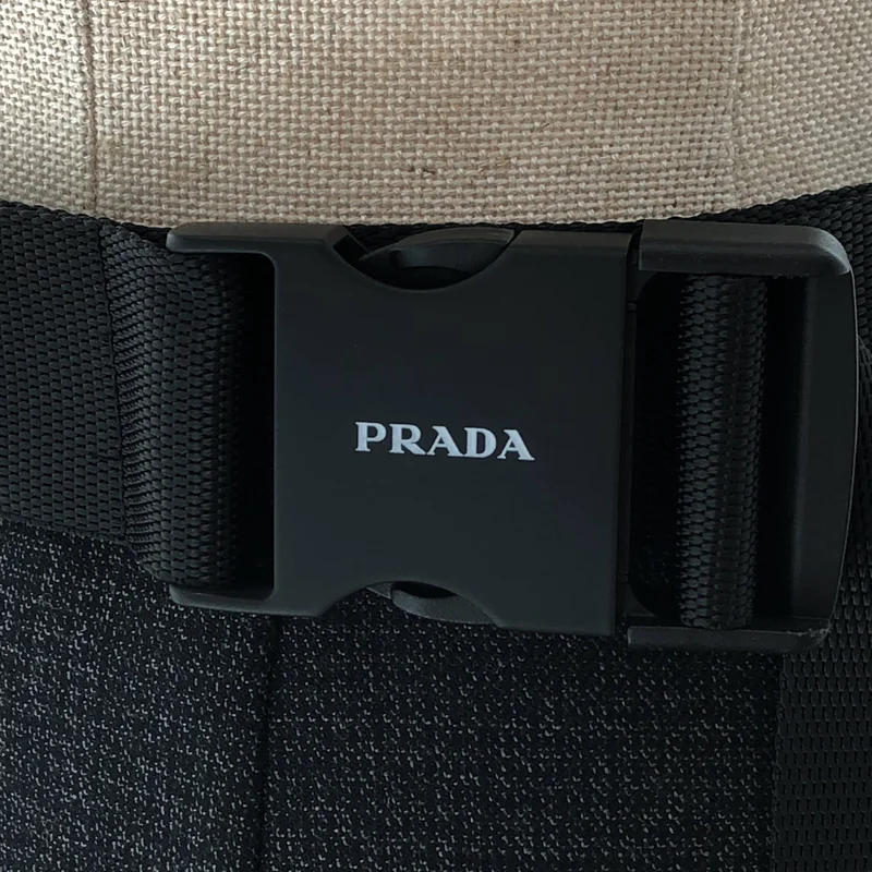 PRADA / プラダ | 2021AW | トライアングル 三角ロゴ プリーツドッキング ベルテッドスカート | 40 | レディース