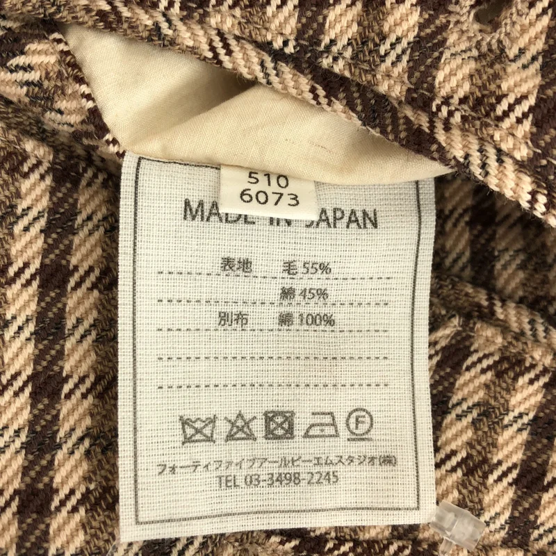 45r / フォーティファイブアール | ウール コットン チェック ヘムボタンパンツ | 3 | レディース