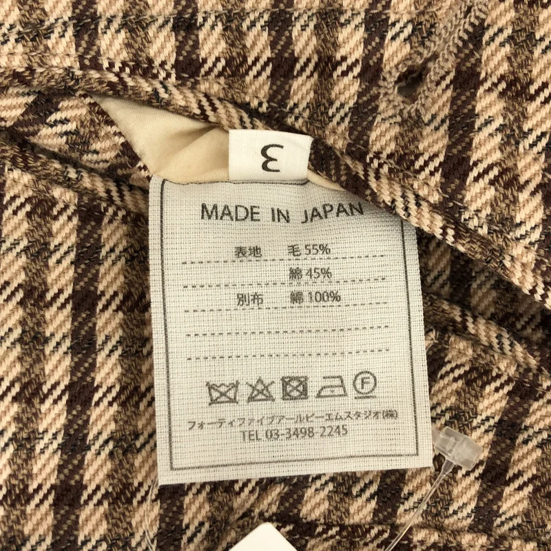 45r / フォーティファイブアール | ウール コットン チェック ヘムボタンパンツ | 3 | レディース