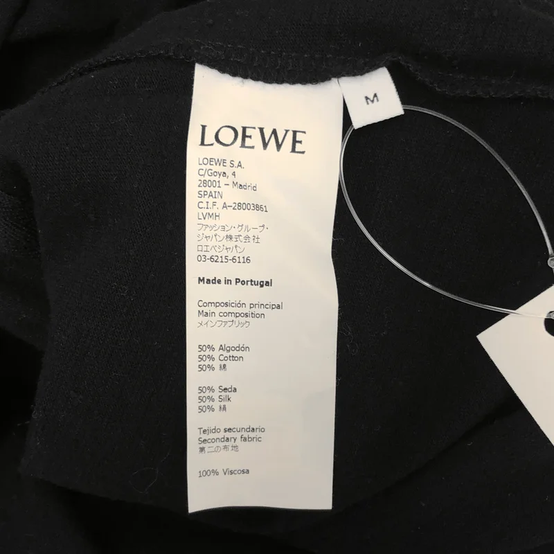 LOEWE / ロエベ | アナグラムロゴ コットン シルク 異素材切替 プルオーバーワンピース | M | レディース