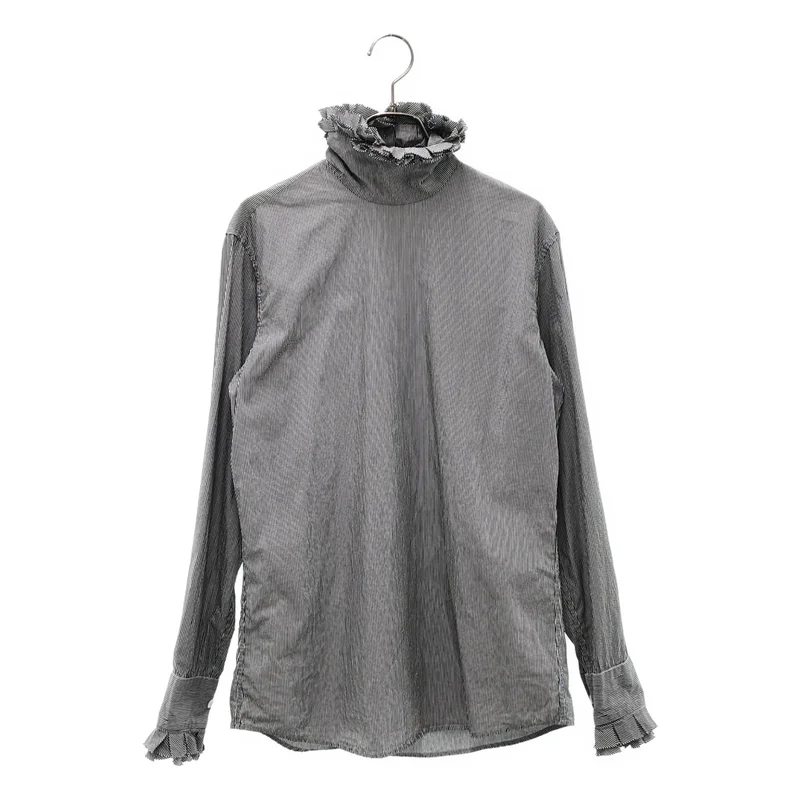 DRIES VAN NOTEN / ドリスヴァンノッテン | コットン ストライプ フリル シャツ | 34 | レディース