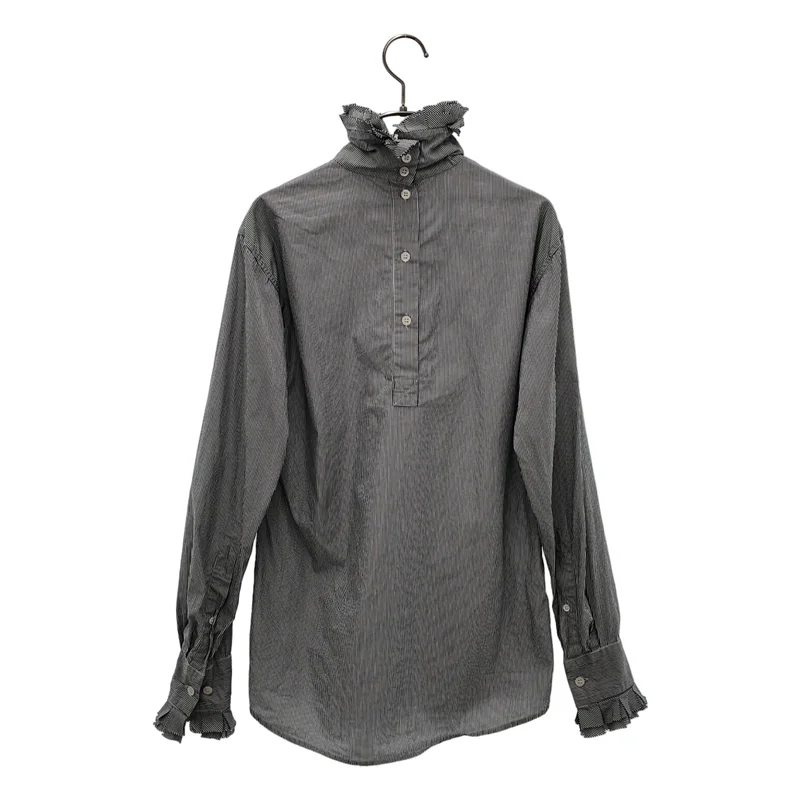 DRIES VAN NOTEN / ドリスヴァンノッテン | コットン ストライプ フリル シャツ | 34 | レディース