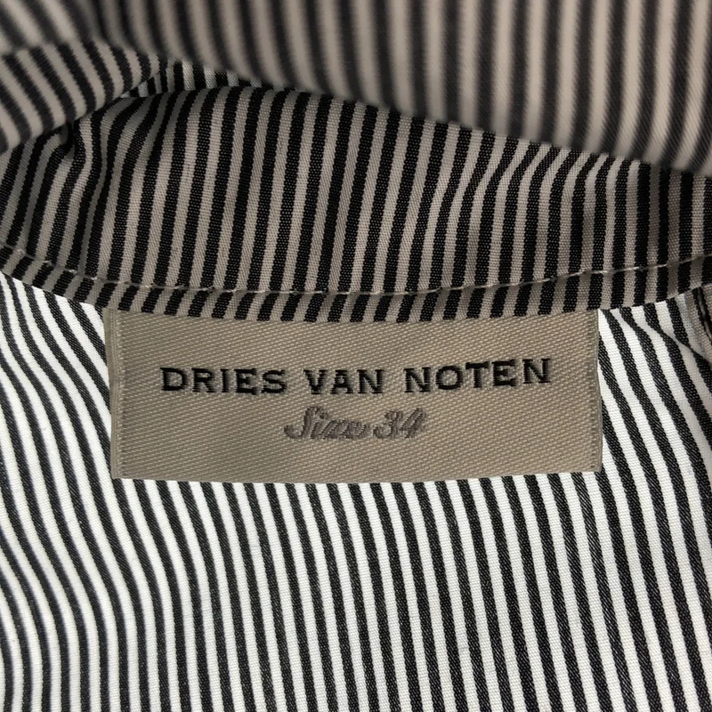 DRIES VAN NOTEN / ドリスヴァンノッテン | コットン ストライプ フリル シャツ | 34 | レディース
