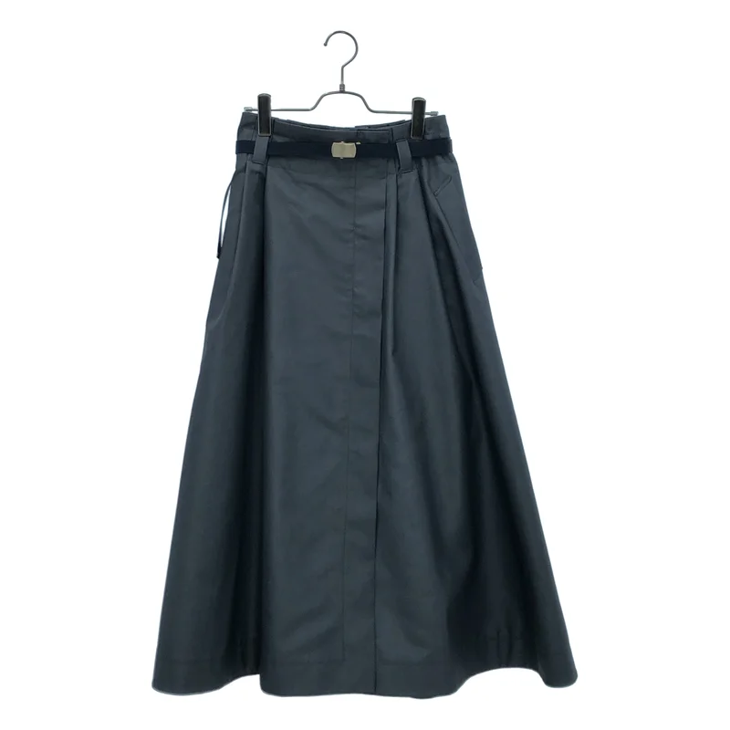 ebure エブール今期　コットンシャンブレーツイル巻き風フレアスカート新品 ebure / エブール | コットンシャンブレーツイル 巻き風 フレア