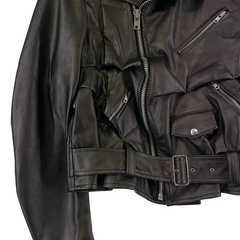 COMME des GARCONS HOMME PLUS / コムデギャルソンオムプリュス | 2021SS | SYNTHETIC LEATHER BIKER JACKET / 変形 ライダースジャケット | L | メンズ