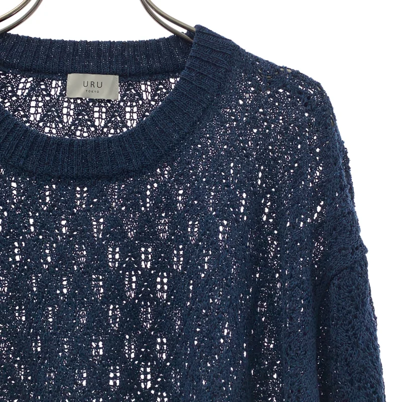 URU / ウル | Crew neck knit / レーヨン コットン リネン ニット | 1 | メンズ