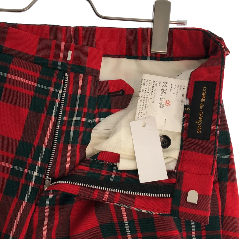 COMME des GARCONS / コムデギャルソン | 2010AW | ウール チェック 変形 パンツ | S | レディース