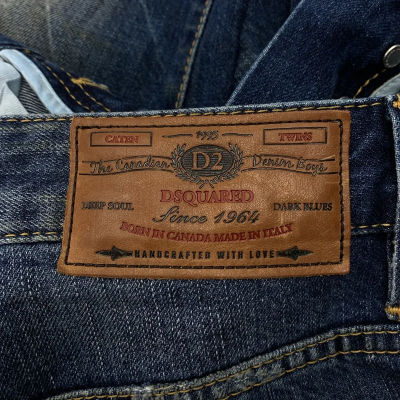 DSQUARED2 / ディースクエアード | ダメージ加工 ロゴボタン デニムパンツ | 36 | レディース