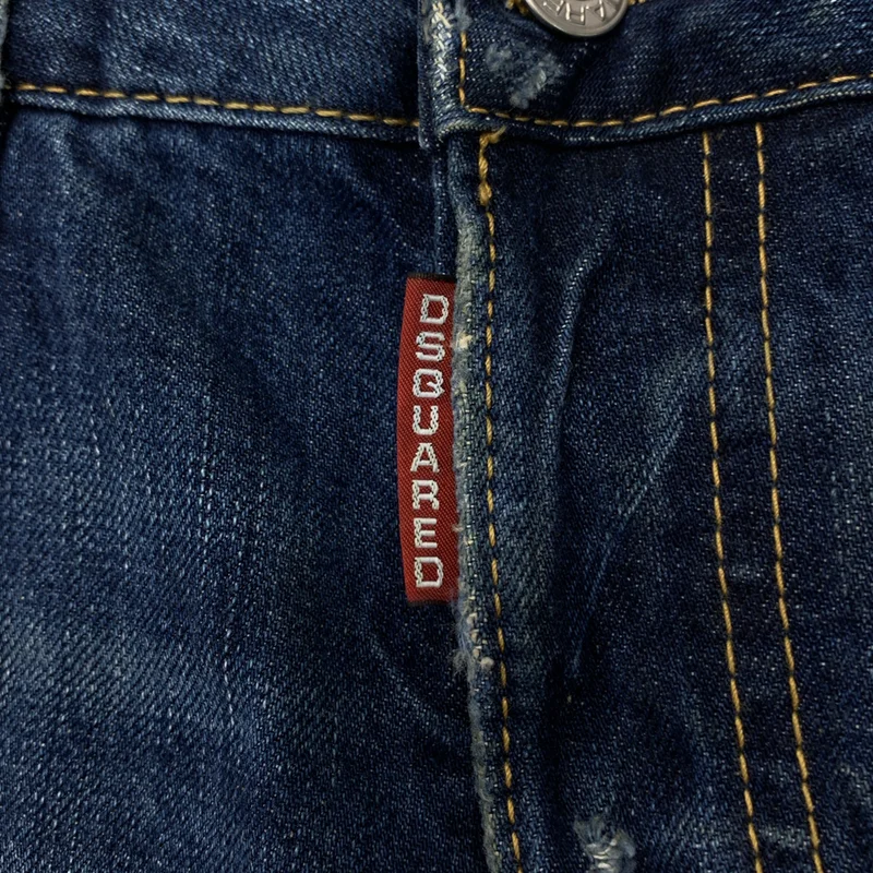 DSQUARED2 / ディースクエアード | ダメージ加工 ロゴボタン デニムパンツ | 36 | レディース