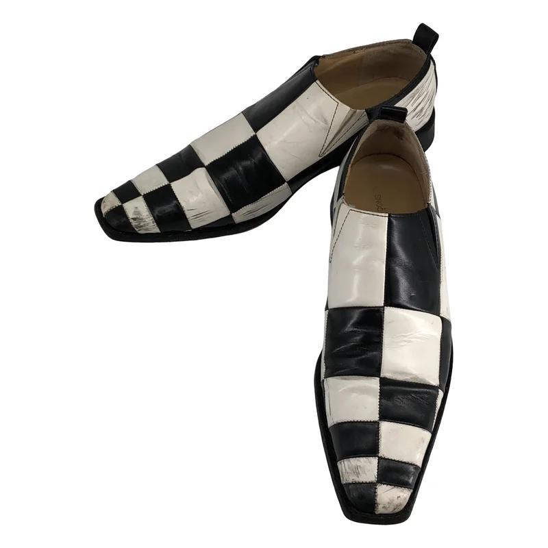 COMME des GARCONS / コムデギャルソン | チェッカーフラッグ柄 レザーシューズ | 23 | レディース