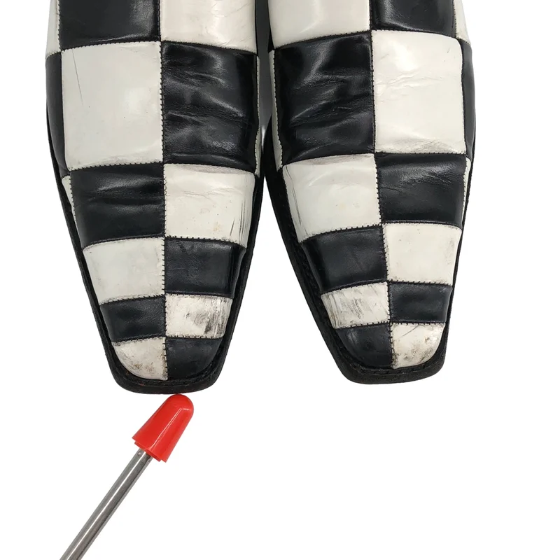 COMME des GARCONS / コムデギャルソン | チェッカーフラッグ柄 レザーシューズ | 23 | レディース