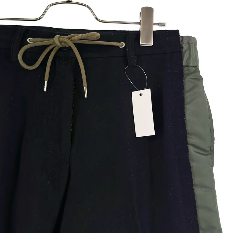 sacai / サカイ | ウール ナイロンツイル 切替 パネルドッキングパンツ | 2 | レディース