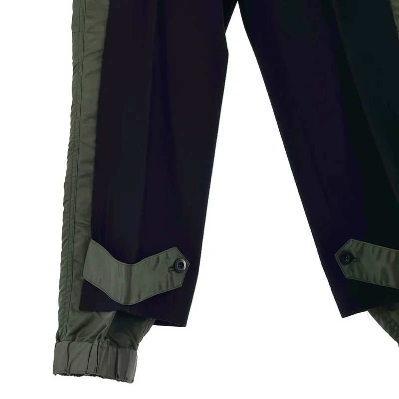 sacai / サカイ | ウール ナイロンツイル 切替 パネルドッキングパンツ | 2 | レディース