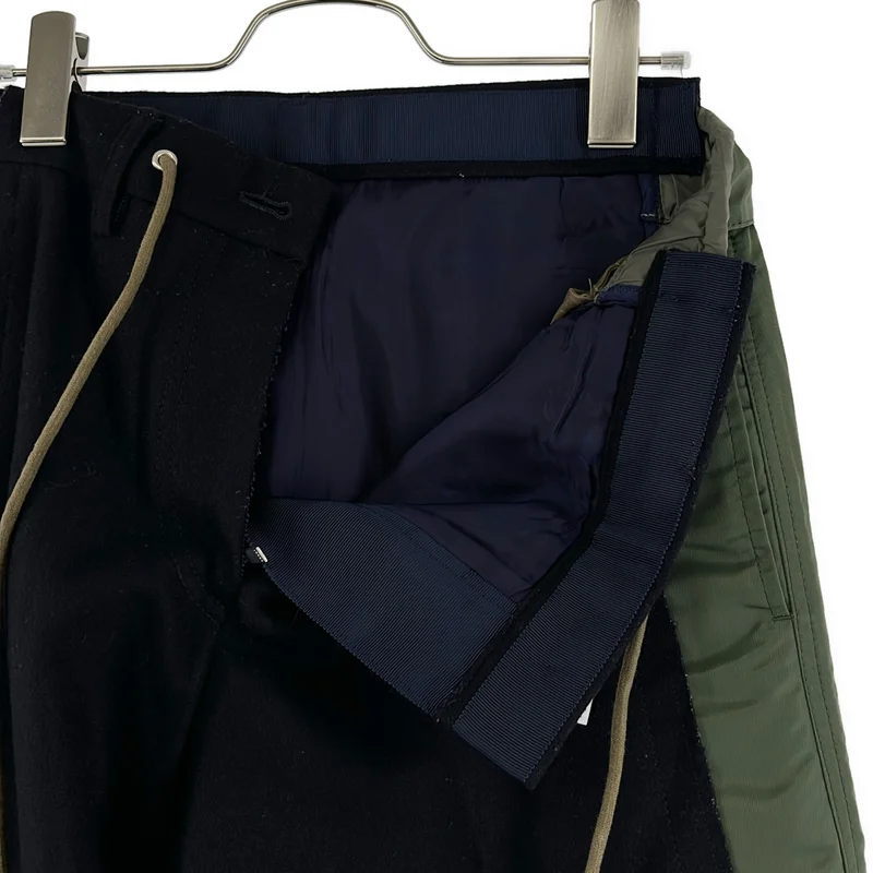 sacai / サカイ | ウール ナイロンツイル 切替 パネルドッキングパンツ | 2 | レディース