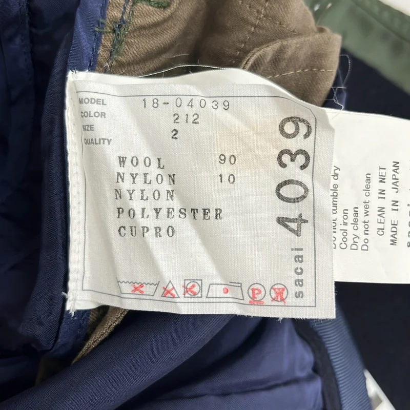 sacai / サカイ | ウール ナイロンツイル 切替 パネルドッキングパンツ | 2 | レディース