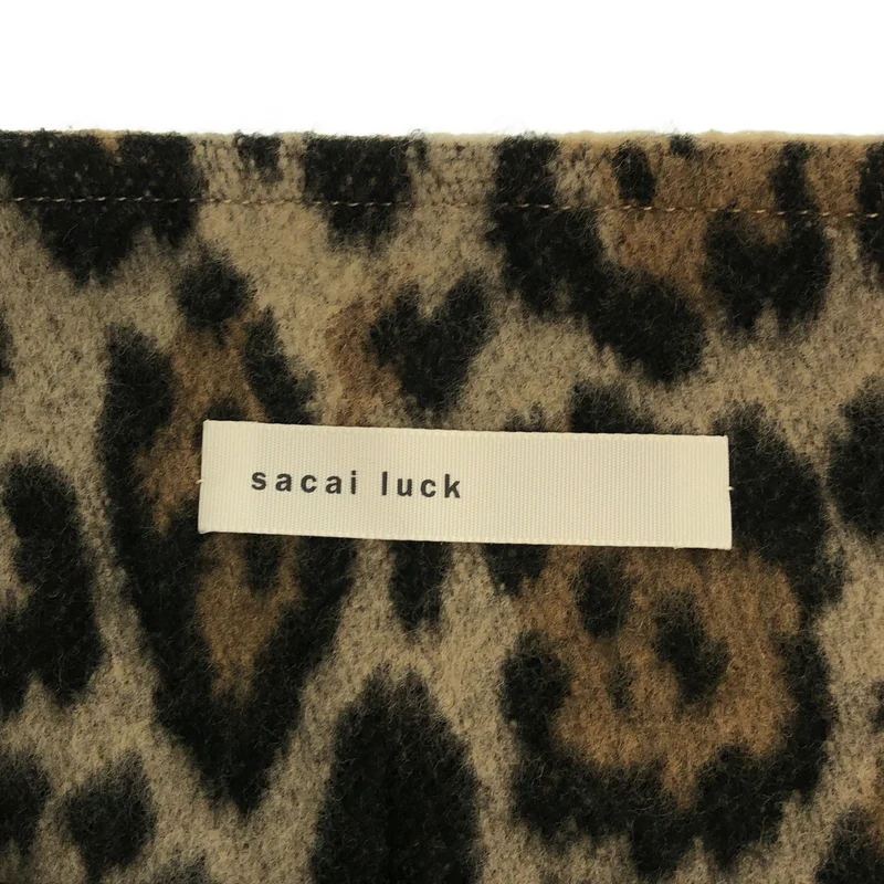 sacai luck / サカイラック | ウール レオパード サイドベルト スリットスカート | 1 | レディース