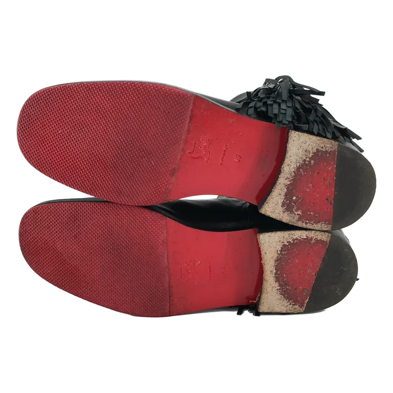 Christian Louboutin / クリスチャンルブタン | レザー フリンジ サイドジップブーツ | 43 | メンズ