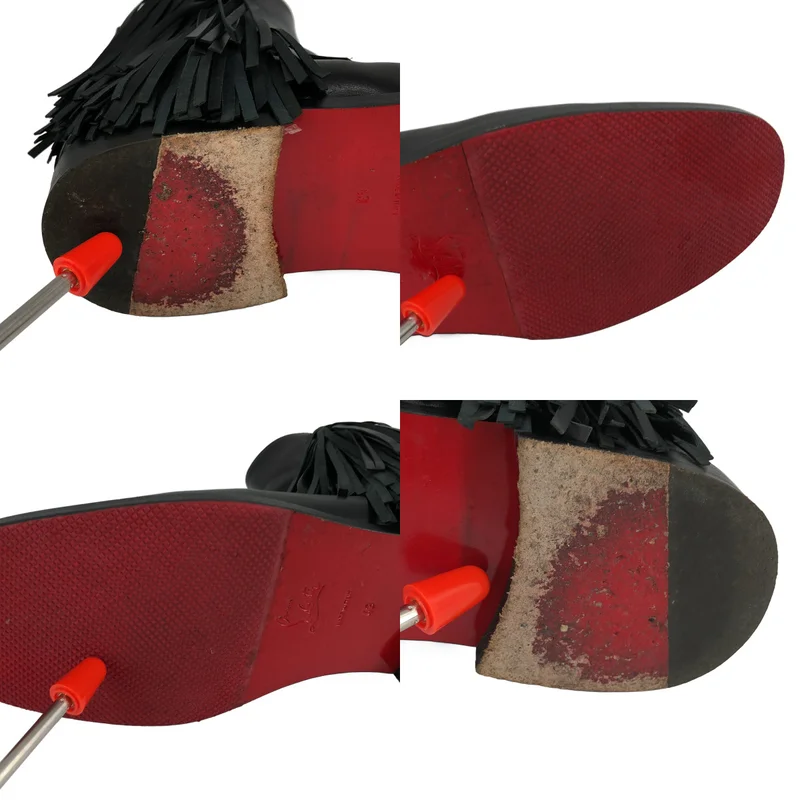 Christian Louboutin / クリスチャンルブタン | レザー フリンジ サイドジップブーツ | 43 | メンズ
