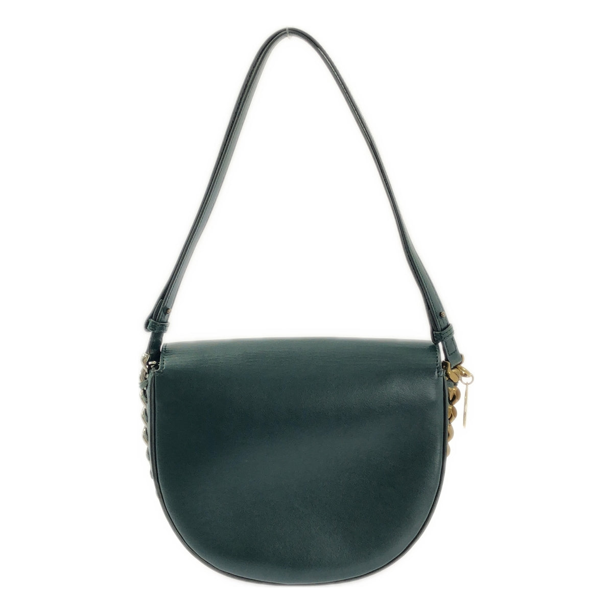 STELLA McCARTNEY / ステラマッカートニー | フレイム ミディアム レザー ショルダーバッグ | グリーン/ゴールド | レディース STELLA McCARTNEY / ステラマッカートニー | フレイム ミディアム