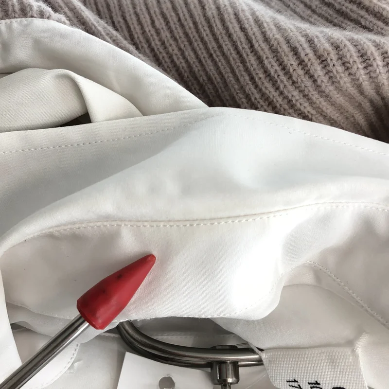 Maison Margiela / メゾンマルジェラ | 2020AW | 異素材 切替 ドッキング オーバーシルエット シャツ ニット | XXS | レディース