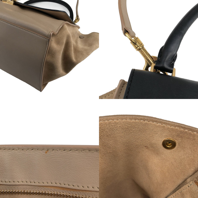 CELINE / セリーヌ | トラペーズ  ミディアム レザー バイカラー 2WAY ハンドバッグ |