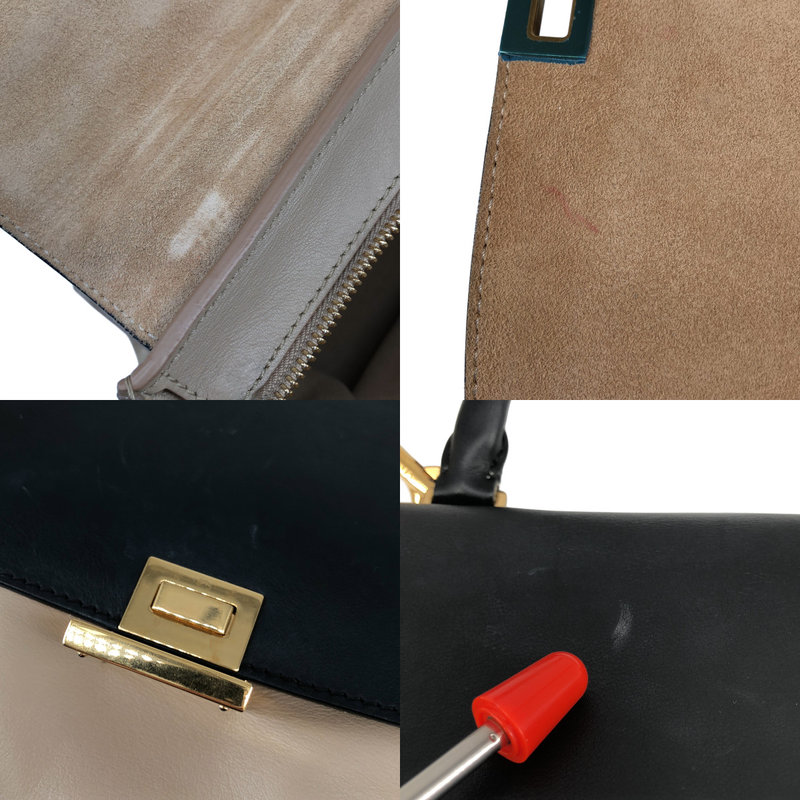 CELINE / セリーヌ | トラペーズ  ミディアム レザー バイカラー 2WAY ハンドバッグ |