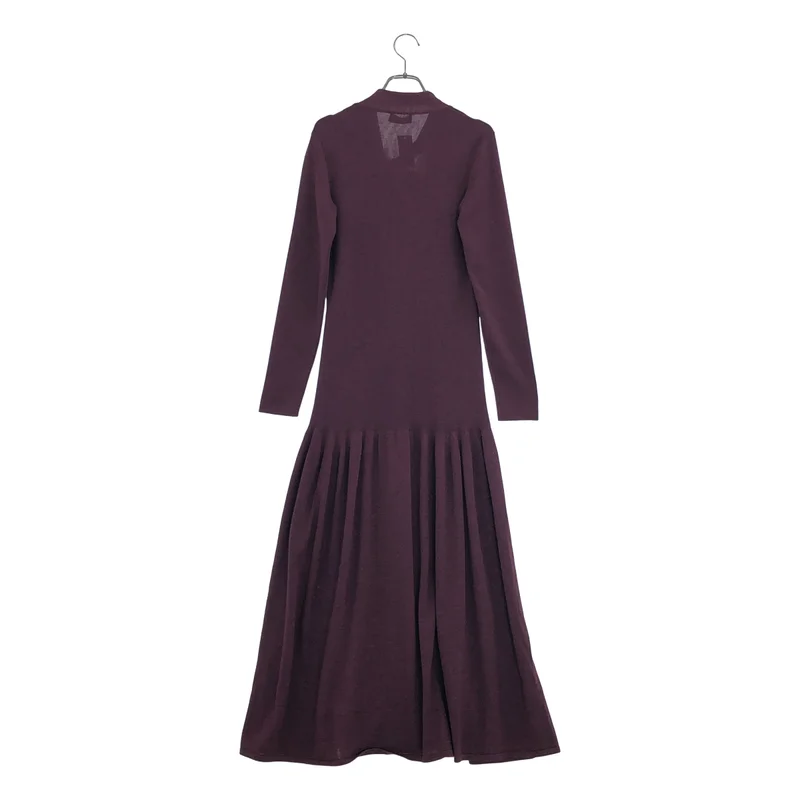 Salvatore Ferragamo / サルヴァトーレフェラガモ | ウール シルク ボウタイ Vネック ニットワンピース | XS | レディース