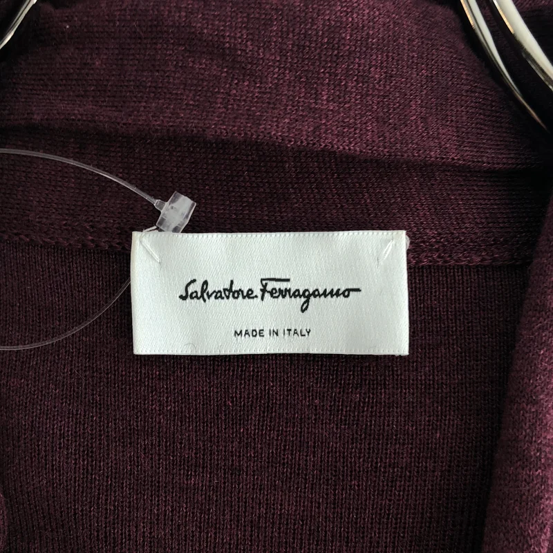 Salvatore Ferragamo / サルヴァトーレフェラガモ | ウール シルク ボウタイ Vネック ニットワンピース | XS | レディース