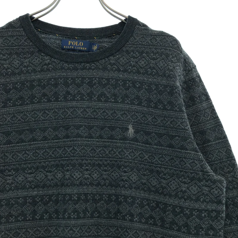POLO RALPH LAUREN / ポロラルフローレン | メリノウール フェアアイル ロゴ刺しゅう クルーネックニット | S | メンズ
