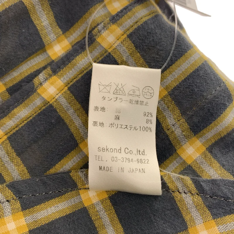 m's braque / エムズブラック | コットン リネン チェック シャツ ワンピース | 38 | レディース