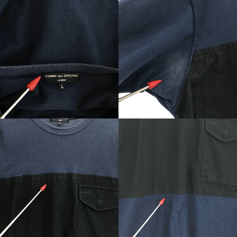 COMME des GARCONS HOMME / コムデギャルソンオム | 2019SS | コットン 切り替え クルーネックTシャツ | L | メンズ
