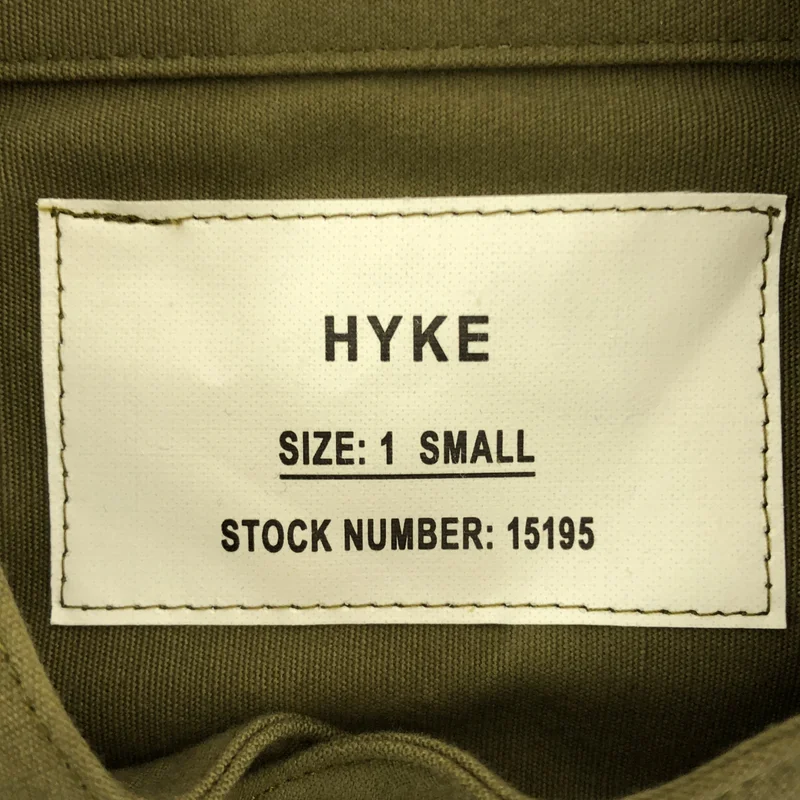 HYKE / ハイク | コットン シアースリーブ ミリタリーシャツ | 1 | レディース