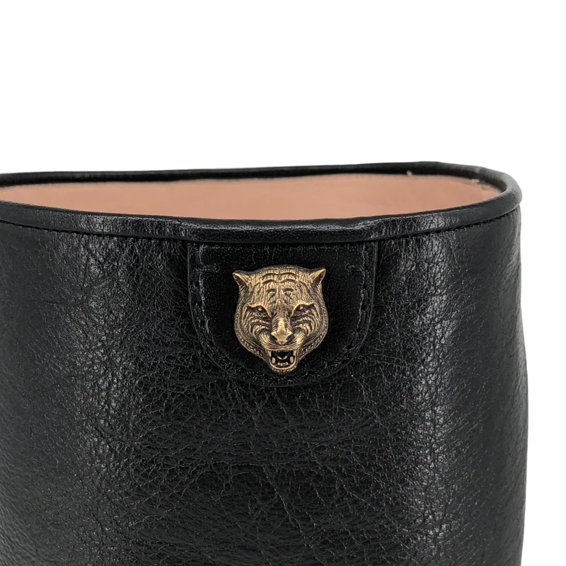 GUCCI / グッチ | タイガーヘッド ラウンドトゥ レザー ロングブーツ | 38 | レディース