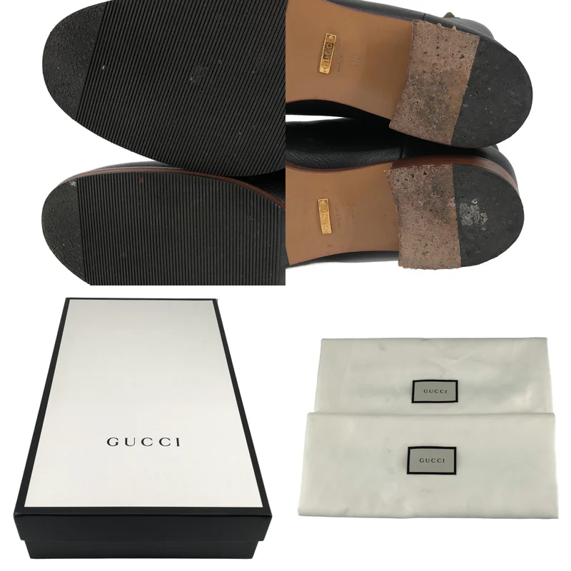 GUCCI / グッチ | タイガーヘッド ラウンドトゥ レザー ロングブーツ | 38 | レディース