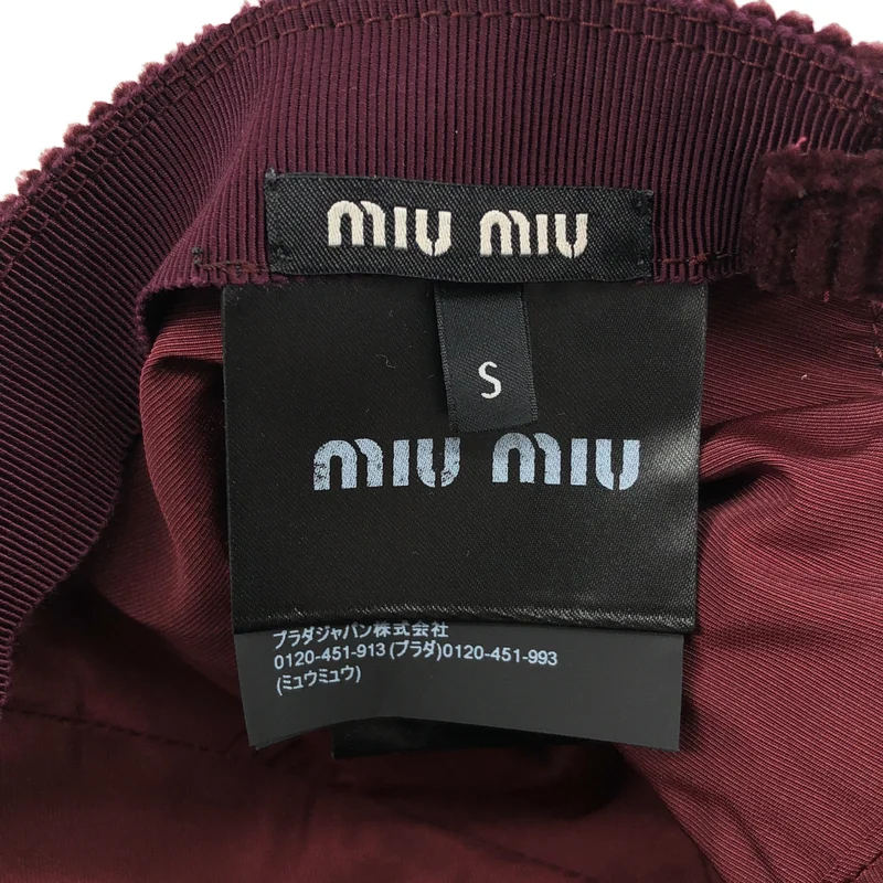miu miu / ミュウミュウ | ベロア ロゴ キャップ 帽子 5HC179 | S | その他