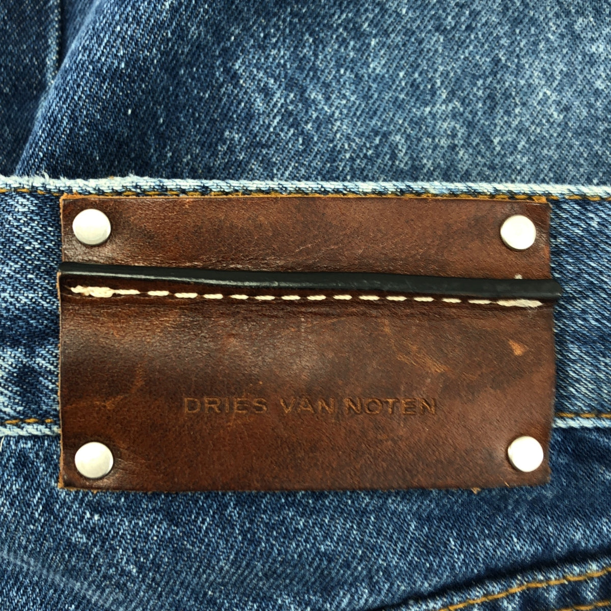 希少☆DRIES VAN NOTEN☆ドリスヴァンノッテン☆デニム☆革パッチ DRIES VAN NOTEN / ドリスヴァンノッテン | レザーパッチ デニム
