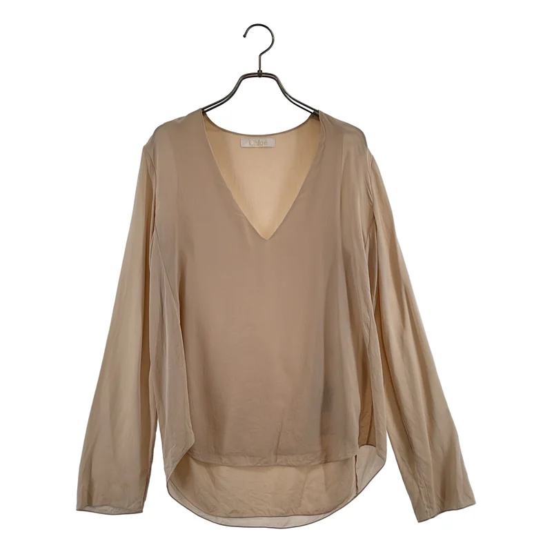 Chloe / クロエ | Vネック プルオーバーブラウス シャツ | 34 | レディース