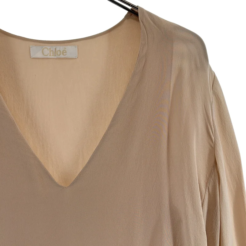 Chloe / クロエ | Vネック プルオーバーブラウス シャツ | 34 | レディース