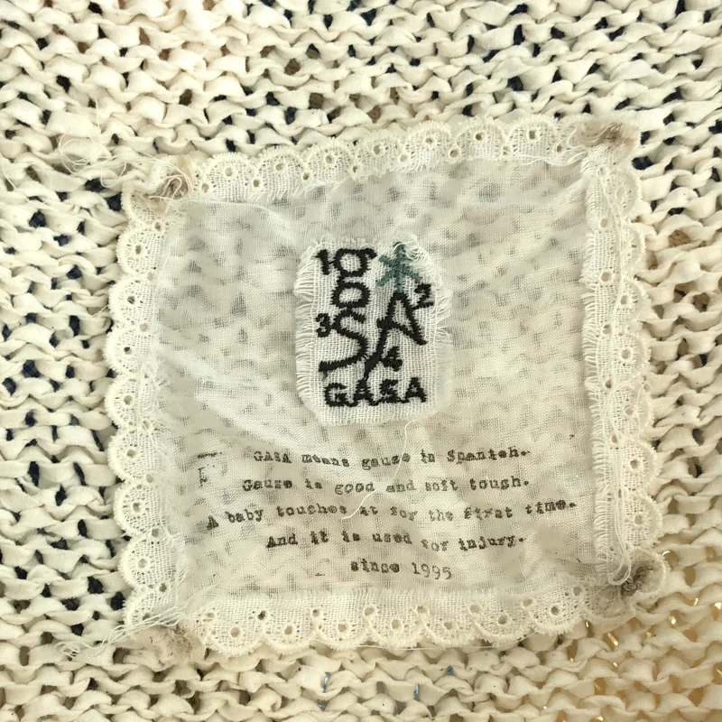 GASA / ガサ | コットン チェック フロント刺しゅう ノースリーブ ギャザーワンピース |