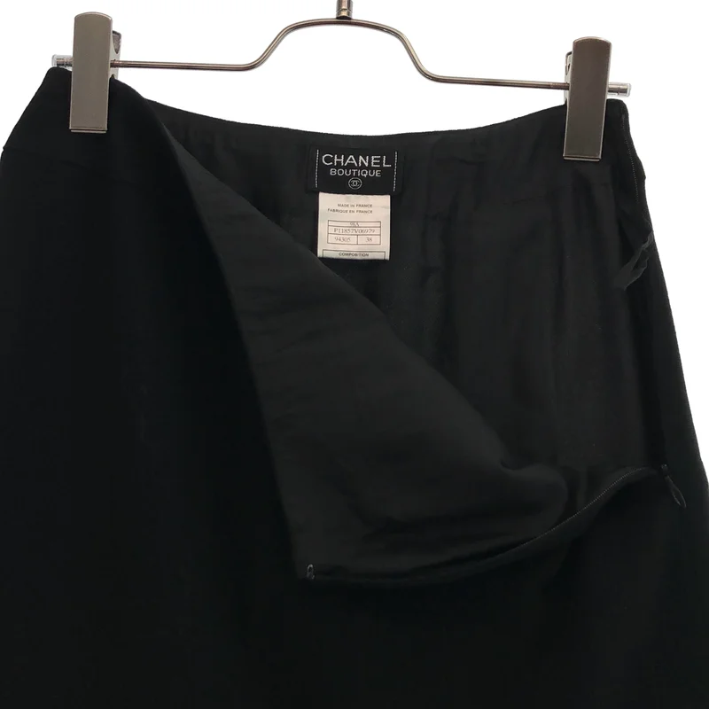 CHANEL / シャネル | ウール ココマークボタン ロングスカート | 38 | レディース