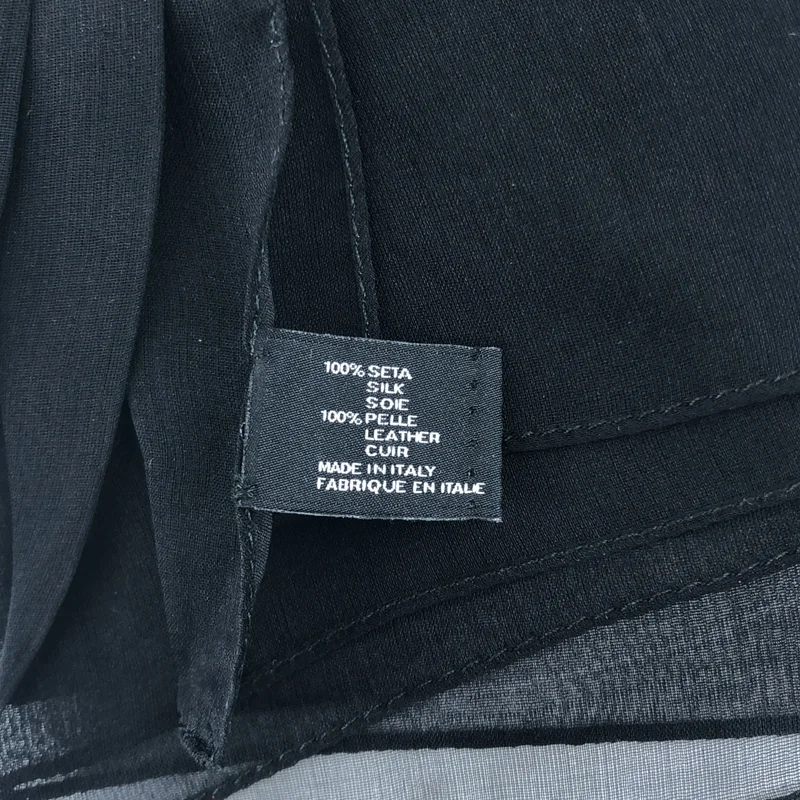 SAINT LAURENT PARIS / サンローランパリ | silk 100％ / シルク レザーストラップ ロゴ リボン チョーカー |