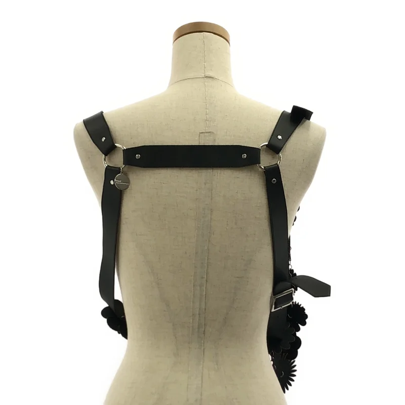 noir kei ninomiya / ノワールケイニノミヤ | 2023AW | FLORAL APPLIQUE VEST グリッター アップリケ ハーネス | S | レディース