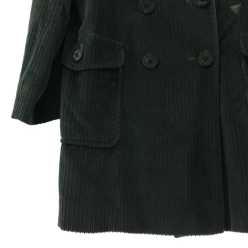 AQUASCUTUM / アクアスキュータム | コーデュロイ ダブル Pコート / 総柄裏地 |