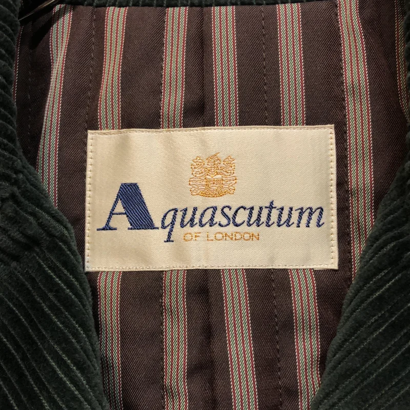AQUASCUTUM / アクアスキュータム | コーデュロイ ダブル Pコート / 総柄裏地 |