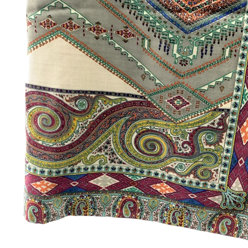 ETRO / エトロ | 総柄 サイドジップ ラップ スカート | 42 | レディース