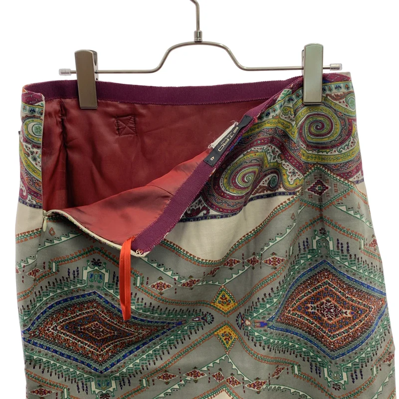 ETRO / エトロ | 総柄 サイドジップ ラップ スカート | 42 | レディース