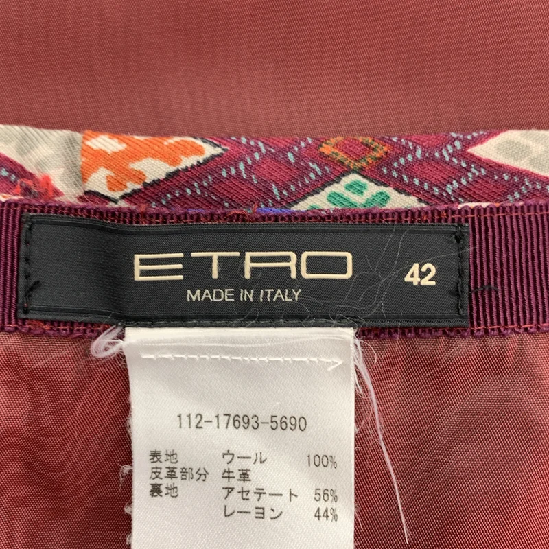 ETRO / エトロ | 総柄 サイドジップ ラップ スカート | 42 | レディース