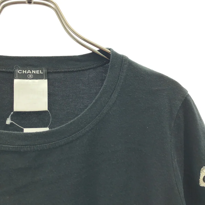 CHANEL / シャネル | ロゴビーズ装飾 クルーネック カットソー | 42 | レディース