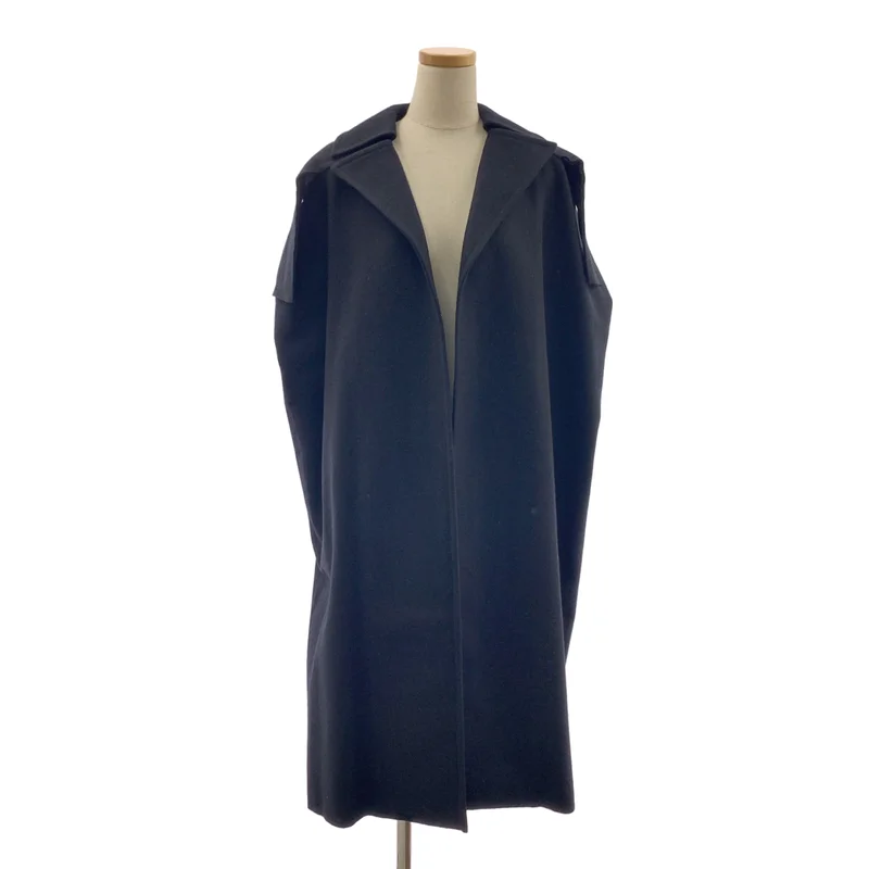 Yohji Yamamoto FEMME / ヨウジヤマモトファム | 2019AW | メルトンウール スリーブレス ケープコート | 2 | レディース